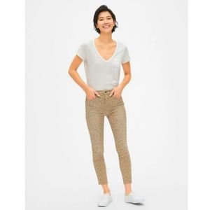 Gap Faded Leopard Raw Hem jeans